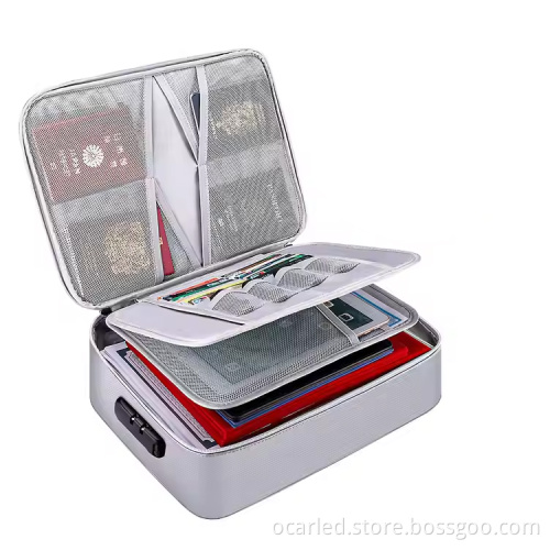 Waterproof and Fireproof Locking Document Bag for Passports and Certificates